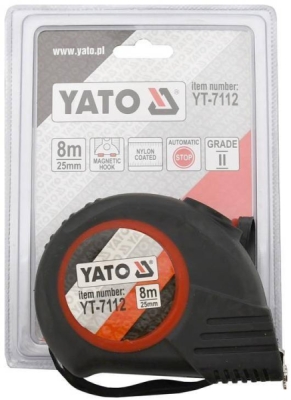 Metr svinovací 8 m x 25 mm autostop Yato YT-7112