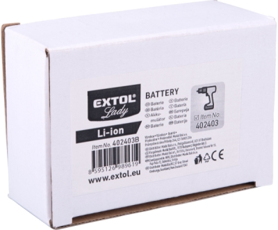 Baterie akumulátorová, 12V Li-ion, 2000mAh EXTOL LADY