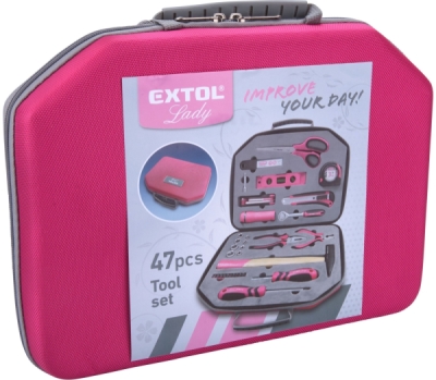 Sada nářadí 47ks, 1/4", CrV EXTOL LADY