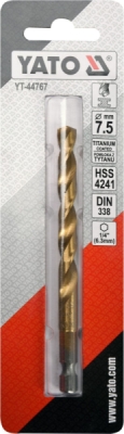 Vrták na kov TITAN 1/4" 7,5mm Yato YT-44767