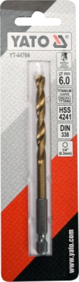 Vrták na kov TITAN 1/4" 6mm Yato YT-44764