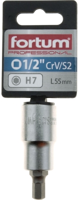 Hlavice zástrčná 1/2" imbus, H 7, L 55mm FORTUM