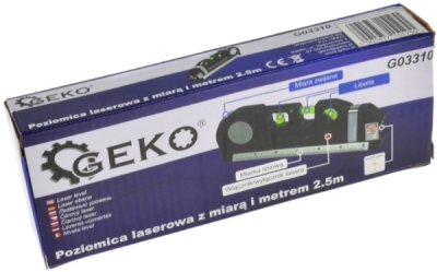 Laserová vodováha s metrem 2,5m GEKO G03310