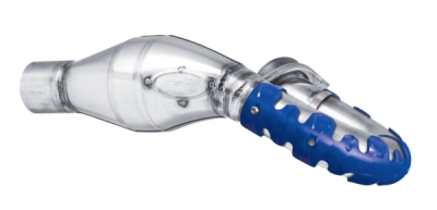 Exhaust head pipe guard POLISPORT 8483800003 ARMADILLO dlouhé modrá