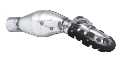 Exhaust head pipe guard POLISPORT 8483800001 ARMADILLO dlouhé černý