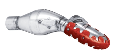 Exhaust head pipe guard POLISPORT 8483800004 ARMADILLO dlouhé červená