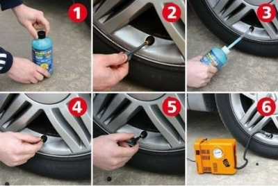 Oprava pneu SET - gel s kompresorem