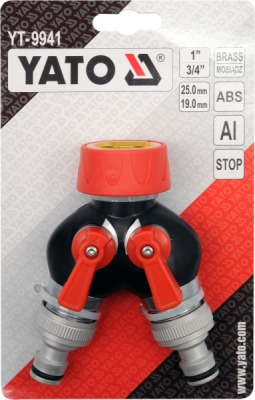 Yato YT-9941 dvoucestný zahradní ventil 3/4", mosaz, hliník, ABS