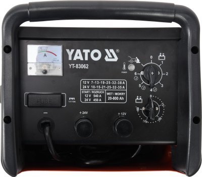 Yato YT-83062 nabíječka s funkcí startování 12/24 V, 20–800 Ah, 1,38 kW