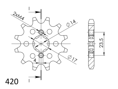 Řetězové kolečko SUPERSPROX CST-1128:11.2 CST-1128:11 11 zubů, 420 (043.1128:11)