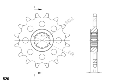 Řetězové kolečko SUPERSPROX CST-1581:16.2 CST-1581:16 16 zubů, 520 (043.1581:16)