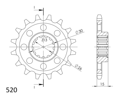 Řetězové kolečko SUPERSPROX CST-1404:17.2 CST-1404:17 17 zubů, 520 (043.1404:17)