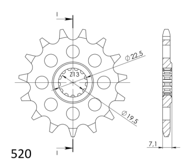 Řetězové kolečko SUPERSPROX CST-434:16.2 CST-434:16 16 zubů, 520 (043.434:16)