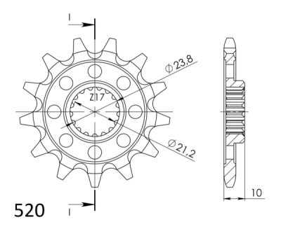 Řetězové kolečko SUPERSPROX CST-1443:14 14 zubů, 520