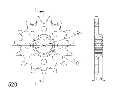 Řetězové kolečko SUPERSPROX CST-1902:15 15 zubů, 520