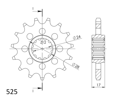 Řetězové kolečko SUPERSPROX CST-1371:14.2 CST-1371:14 14 zubů, 525 (043.1371:14)