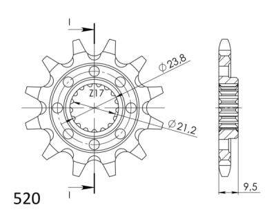 Řetězové kolečko SUPERSPROX CST-1441:12 12 zubů, 520