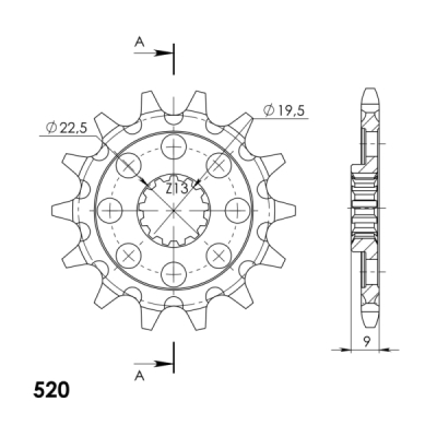 Řetězové kolečko SUPERSPROX CST-1442:14 14 zubů, 520