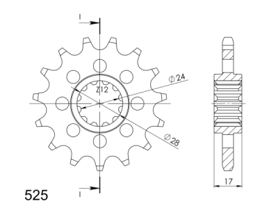 Řetězové kolečko SUPERSPROX CST-1371:15 15 zubů, 525