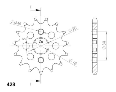 Řetězové kolečko SUPERSPROX CST-264:13 13 zubů, 428