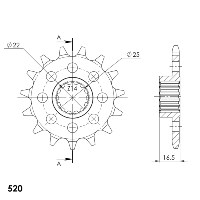 Řetězové kolečko SUPERSPROX CST-4054_520:15 15 zubů, 520
