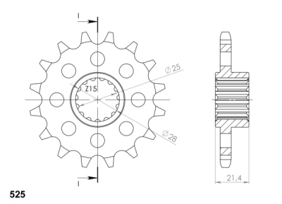 Řetězové kolečko SUPERSPROX CST-2150:17.2 CST-2150:17 17 zubů, 525 (043.2150:17)