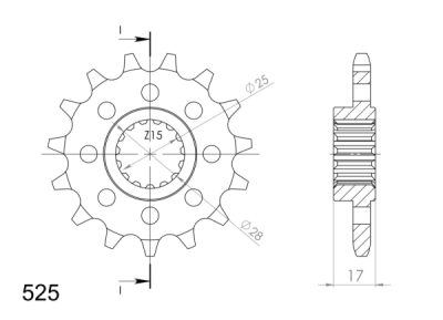 Řetězové kolečko SUPERSPROX CST-5054:14.2 CST-5054:14 14 zubů, 525 (043.5054:14)