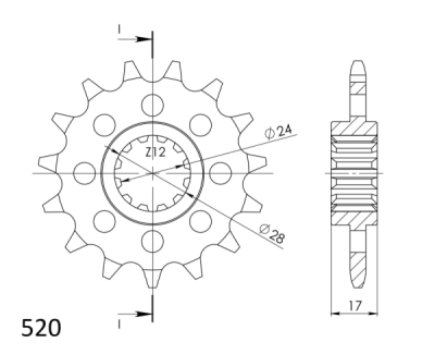 Řetězové kolečko SUPERSPROX CST-1295:15.2 CST-1295:15 15 zubů, 520 (043.1295:15)