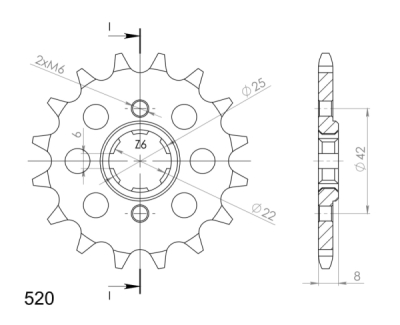 Řetězové kolečko SUPERSPROX CST-281:13.2 CST-281:13 13 zubů, 520 (043.281:13)