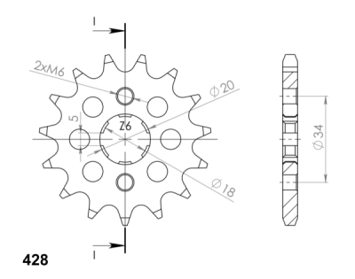 Řetězové kolečko SUPERSPROX CST-264:17.2 CST-264:17 17 zubů, 428 (043.264:17)