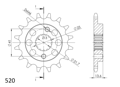 Řetězové kolečko SUPERSPROX CST-1307:15.2 CST-1307:15 15 zubů, 520 (043.1307:15)