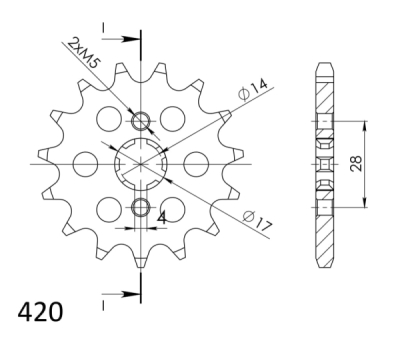 Řetězové kolečko SUPERSPROX CST-1127:12 12 zubů, 420