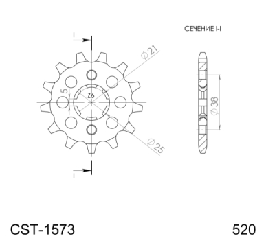 Řetězové kolečko SUPERSPROX CST-1573:13 13 zubů, 520