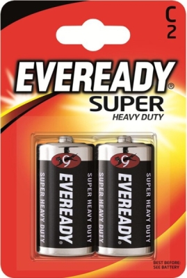 Eveready Super Heavy Duty monočlánky C R14/2 (2 ks)