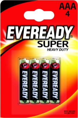 Eveready Super Heavy Duty mikrotužkové AAA LR03/4 (4 ks)