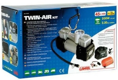 Kompresor 12V/7BAR-100PSI, duální 200W kovový LAMPA