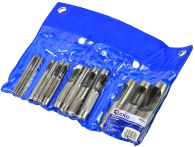 Tyčové výsečníky - děrovače, průměr 2 – 22 mm mm, sada 15 kusů GEKO G01822