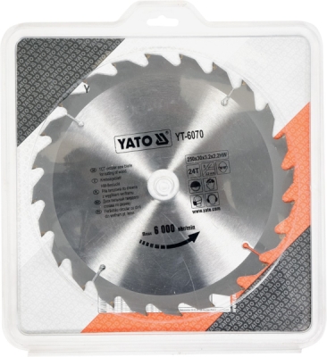 Kotouč na dřevo 250 x 30 mm 24z Yato YT-6070