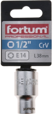 Hlavice nástrčná vnitřní TORX 1/2", E 14, L 38mm FORTUM