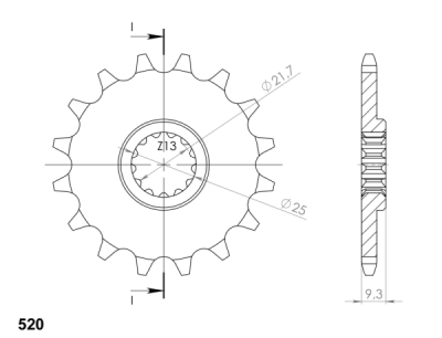 Řetězové kolečko SUPERSPROX CST-1539:14.2 CST-1539:14 14 zubů, 520 (043.1539:14)