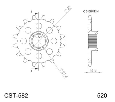 Řetězové kolečko SUPERSPROX CST-582:16.2 CST-582:16 16 zubů, 520 (043.582:16)