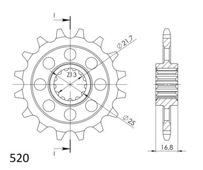 Řetězové kolečko SUPERSPROX CST-1373:17 17 zubů, 520