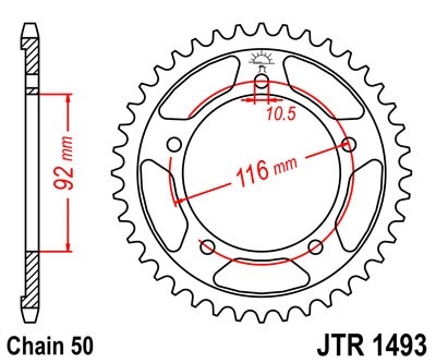 Řetězová rozeta JT JTR 1493-42 42 zubů, 530
