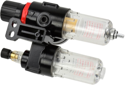 Regulátor tlaku s filtrem a manometrem a přim. oleje 1/4" GEKO G01176