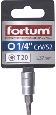 Hlavice zástrčná 1/4" hrot TORX, T 20, L 37mm FORTUM