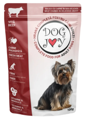 Dog Joy hovězí v omáčce, kapsa 100 g