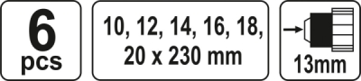 Yato Sada hadovitých vrtáků do dřeva 10,12,14,16,18,20 délka 230mm