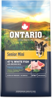 Krmivo Ontario Senior Mini Fish & Brown Rice 6,5kg
