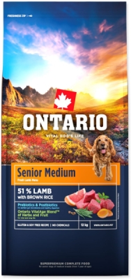Krmivo Ontario Senior Medium Lamb & Brown Rice 12kg