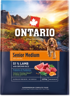 Krmivo Ontario Senior Medium Lamb & Brown Rice 2,25kg
